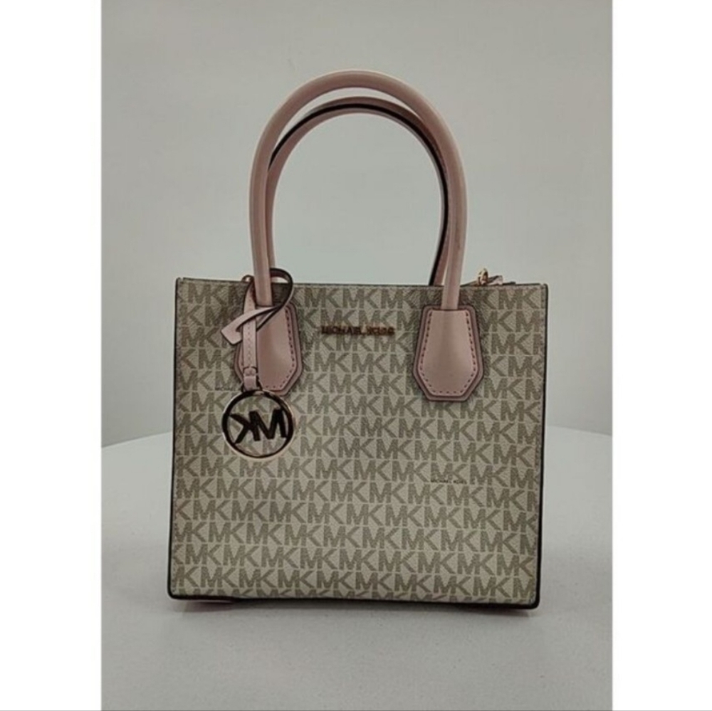 Michael Kors Mercer Medium Logo and Leather Accordion Bag (NO CB STRAP)